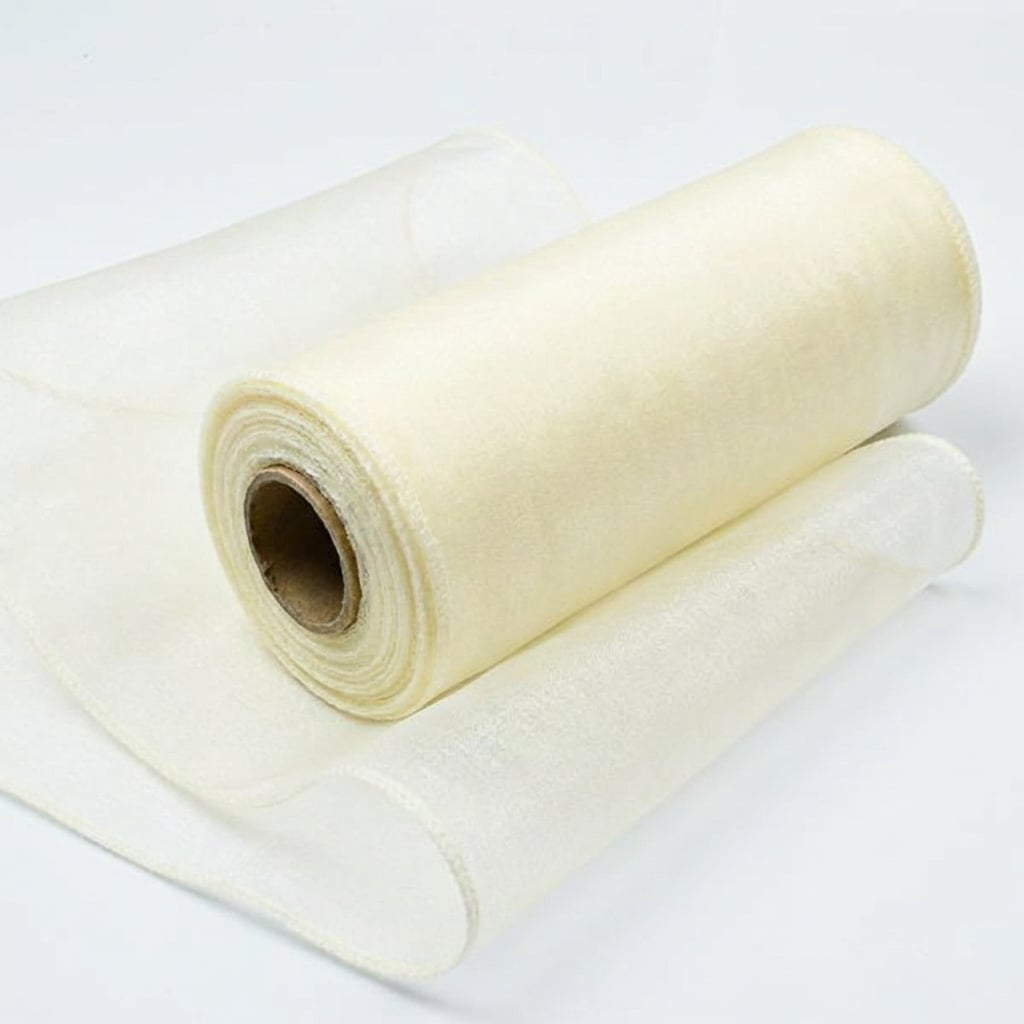 Organza dekorační 45536/5123 smetanová, šíře 12cm, návin 9m