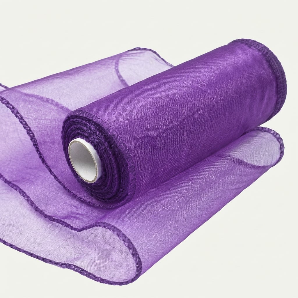 Levně Organza dekorační 45536/5128 fialová, šíře 12cm, návin 9m