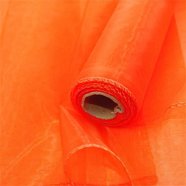 Organza dekorační 43562/24 oranžová, šíře 12cm, návin 9m