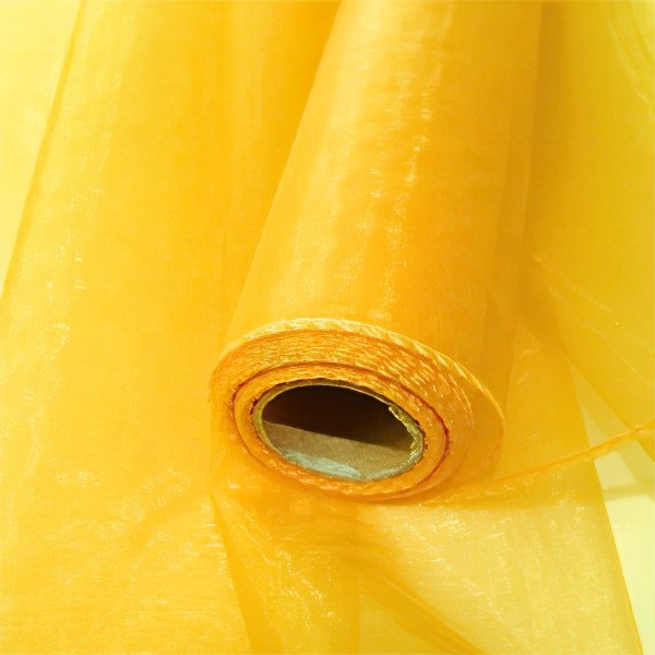 Organza dekorační 43562/23 žlutá, šíře 12cm, návin 9m