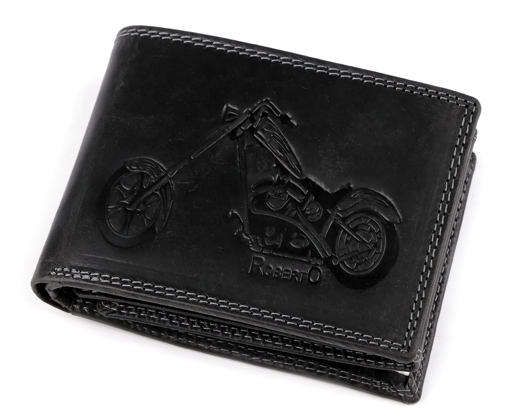 TextilCentrum.cz Pánská kožená motorkářská peněženka s RFID ochranou, 870349/24, černá-motorka, 9,5 x 15 x 3,5 cm