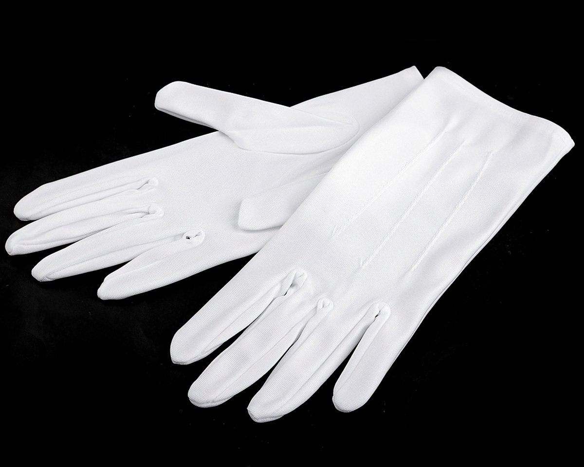 TextilCentrum.cz Pánské saténové společenské (taneční) rukavičky, 720778, bílé, velikost L