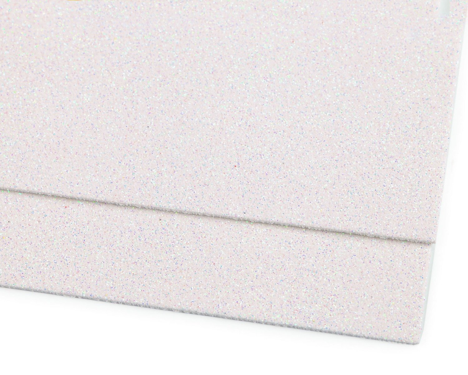 Pěnová guma Moosgummi 20x30cm, 750861 jednobarevná 24 bílá, tloušťka 1,9mm, s glitry