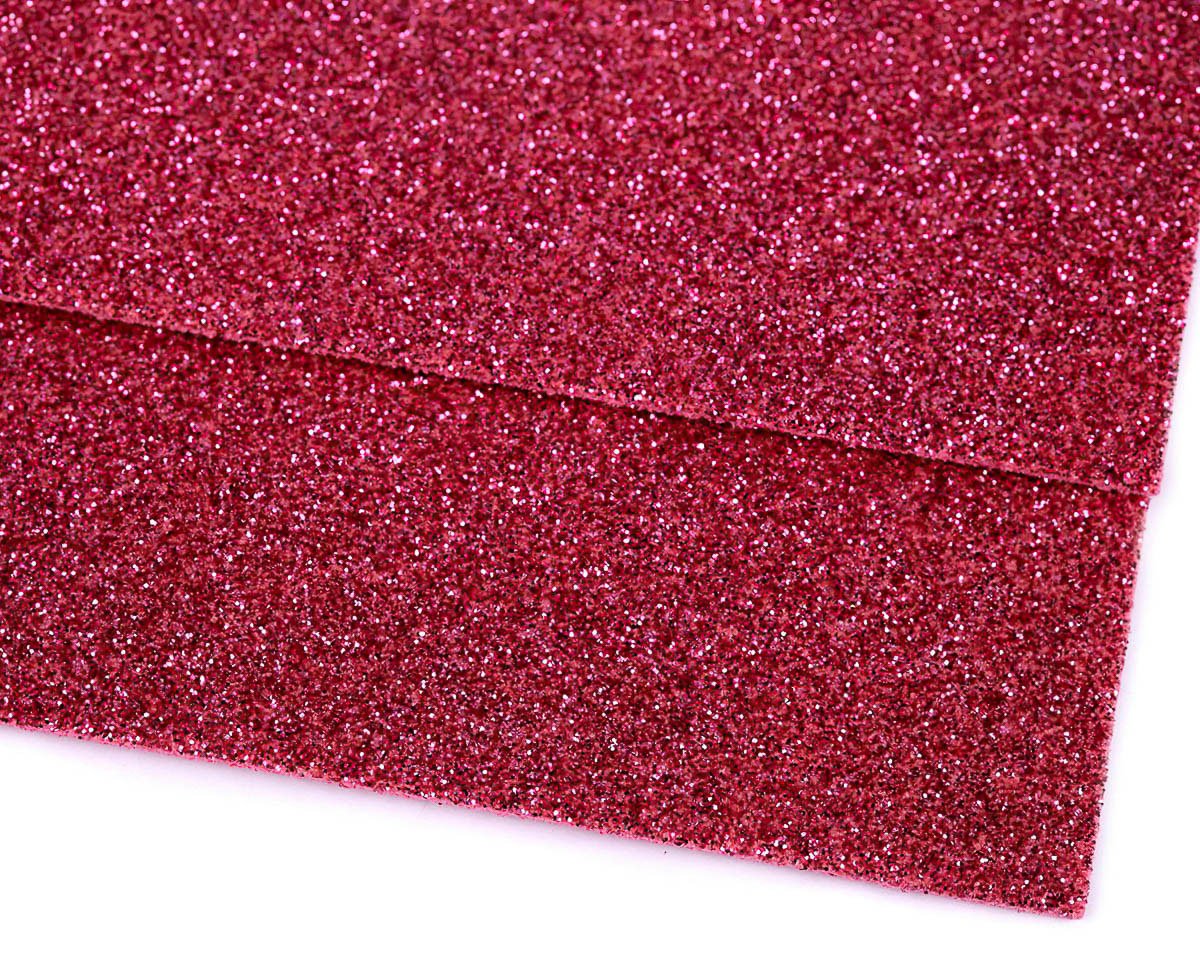 Pěnová guma Moosgummi 20x30cm, 750861 jednobarevná 14 růžová, tloušťka 1,9mm, s glitry