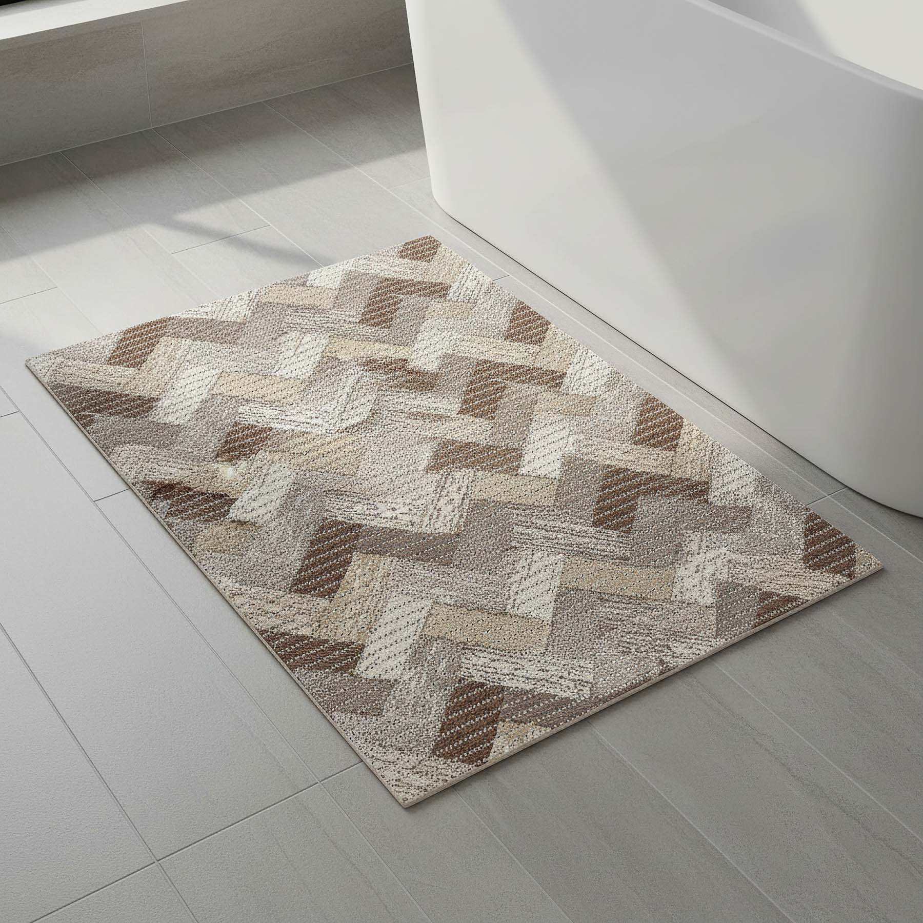 Pěnová předložka PVC AQUAMAT 1064-1, parkety hnědé, šíře 65cm (metráž)