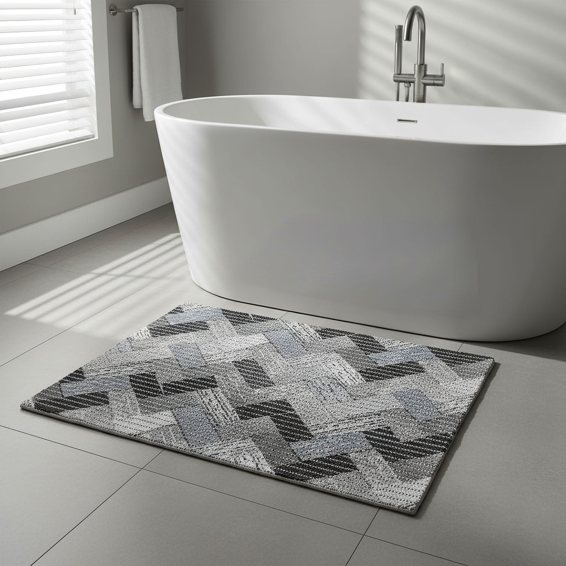 Pěnová předložka PVC AQUAMAT 1064-2, parkety šedé, šíře 65cm (metráž)