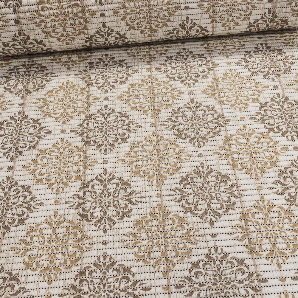Pěnová předložka PVC AQUAMAT 4023-4, béžové ornamenty, šíře 65cm (metráž)