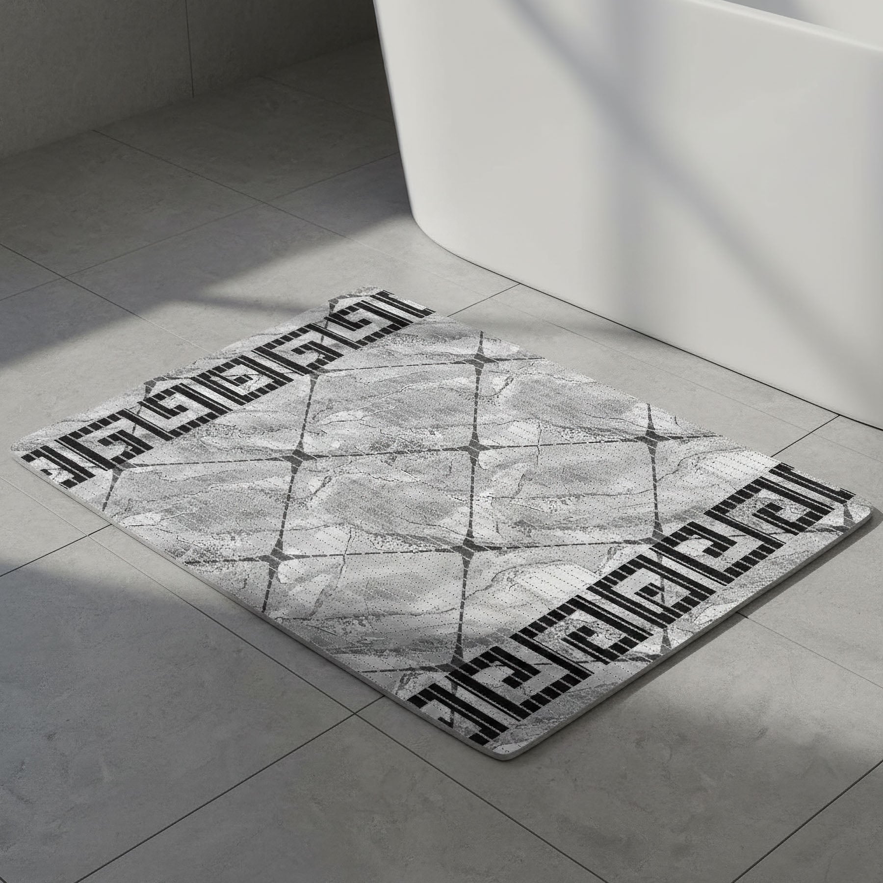 Pěnová předložka PVC AQUAMAT 530-D, dlažba šedá, šíře 65cm (metráž)