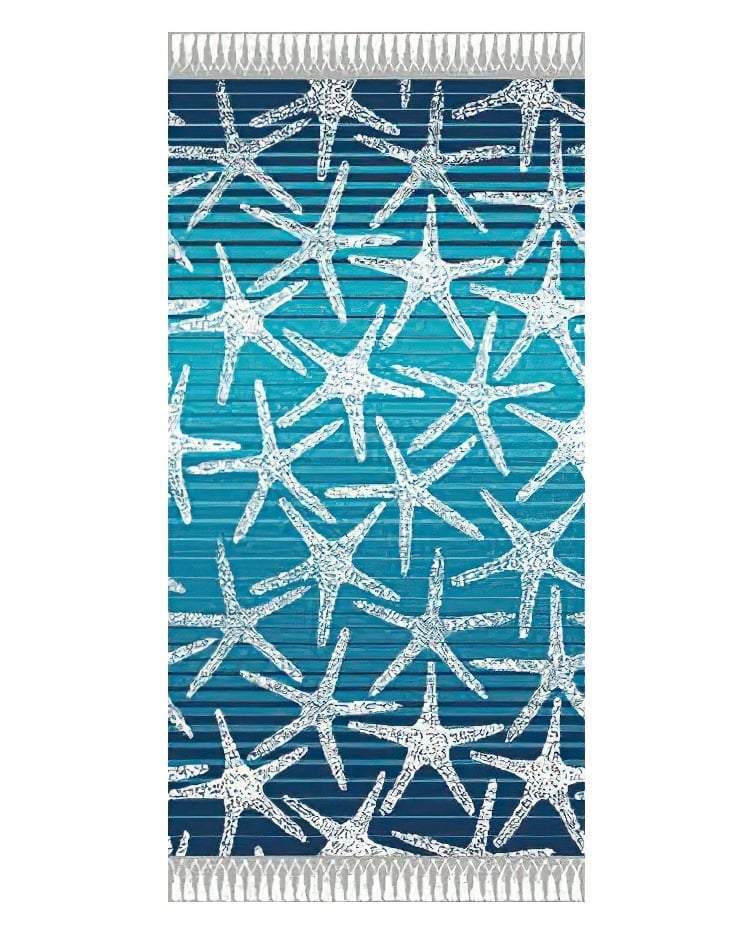Avax plážová osuška DELTA, MOŘSKÉ HVĚZDICE, modrá, froté, 90x170cm