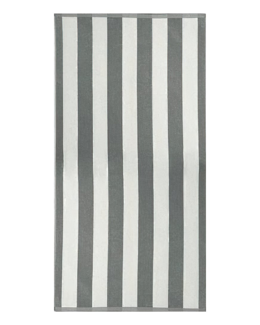 Plážová osuška KABANA, šedé pruhy, froté, 90x170cm