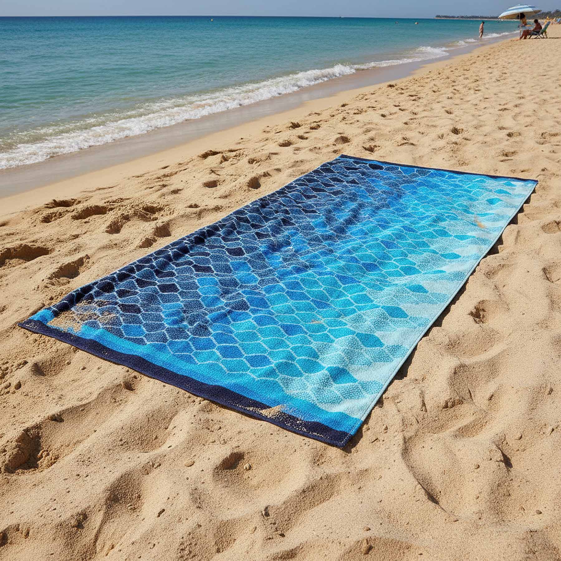 Levně Svitap plážová osuška OCEÁN, přeliv modré, froté, 90x170cm