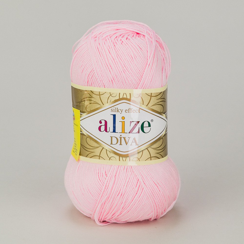 Pletací / háčkovací příze Alize DIVA 185 světle růžová, jednobarevná, 100g/350m