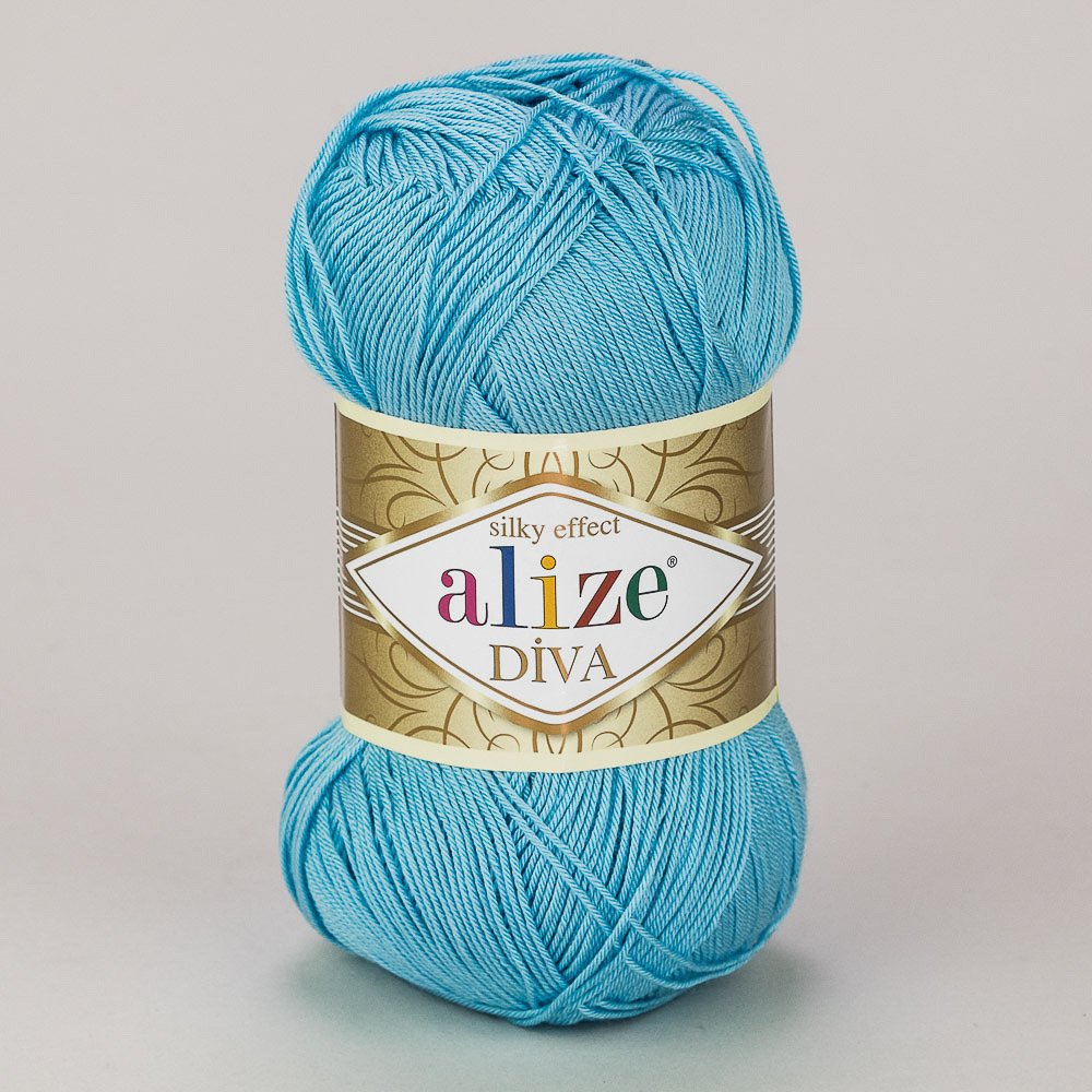 Pletací / háčkovací příze Alize DIVA 346 modrá, jednobarevná, 100g/350m