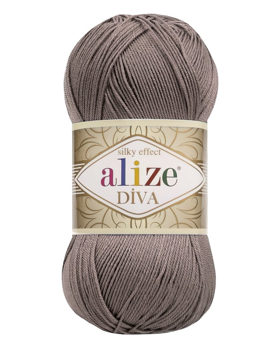 Pletací / háčkovací příze Alize DIVA 348 tmavě šedá, jednobarevná, 100g/350m