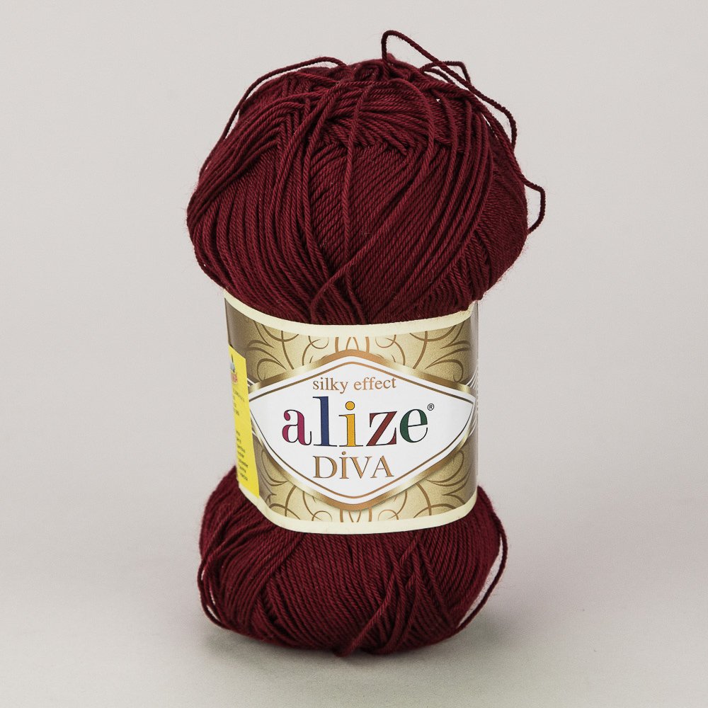 Pletací / háčkovací příze Alize DIVA 57 bordó, jednobarevná, 100g/350m