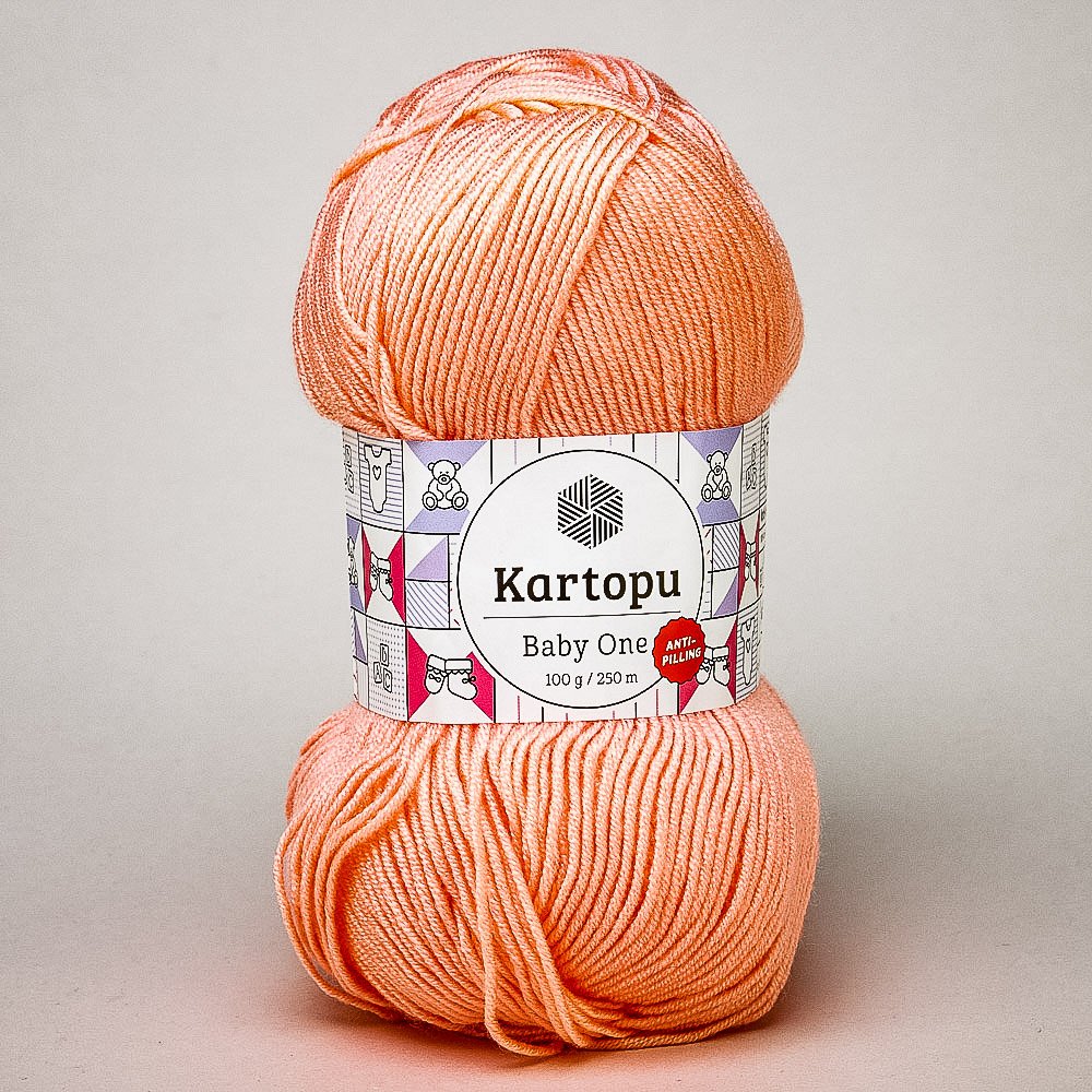 Pletací / háčkovací příze Kartopu BABY ONE K0253 světlá lososová, jednobarevná, antipillingová
