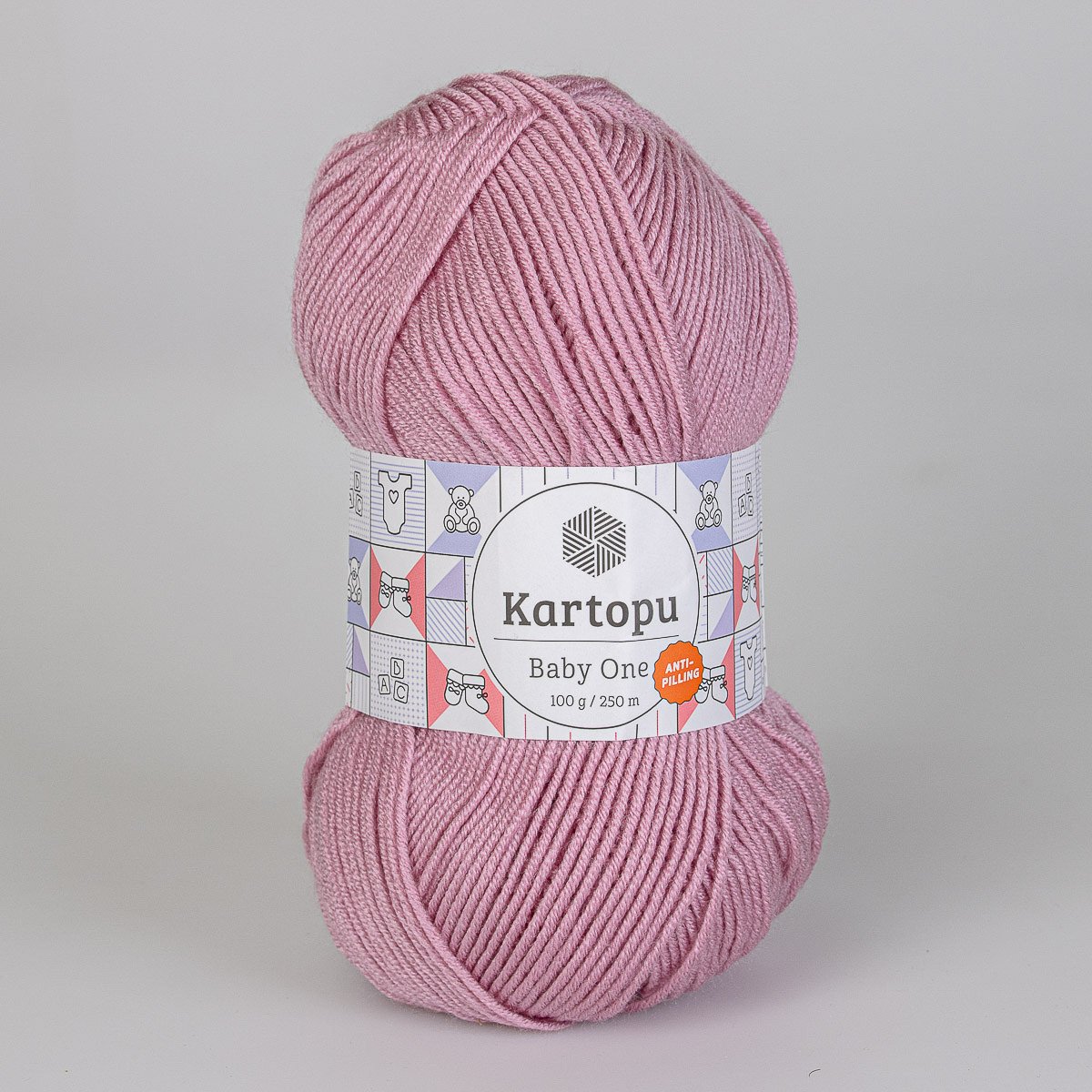 Pletací / háčkovací příze Kartopu BABY ONE K1763 starorůžová, jednobarevná, antipillingová, 100g/250m