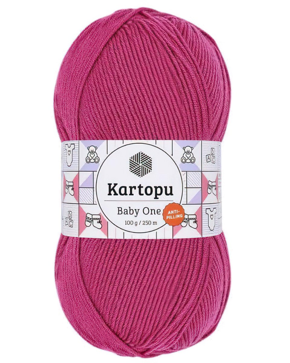 Pletací / háčkovací příze Kartopu BABY ONE K245 fuchsiová, jednobarevná, antipillingová, 100g/250m