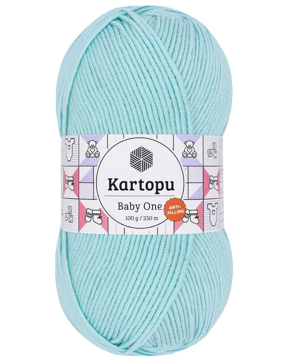 Pletací / háčkovací příze Kartopu BABY ONE K578 mentolová, jednobarevná, antipillingová, 100g/250m