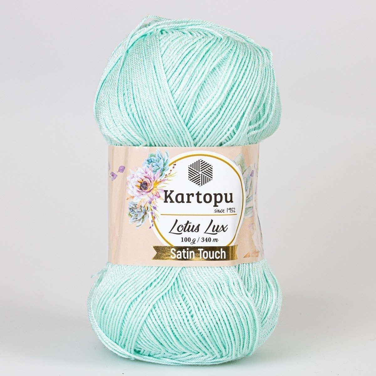 Pletací / háčkovací příze Kartopu LOTUS LUX K507 zelenkavá s lurexem, efektní 100g/340m