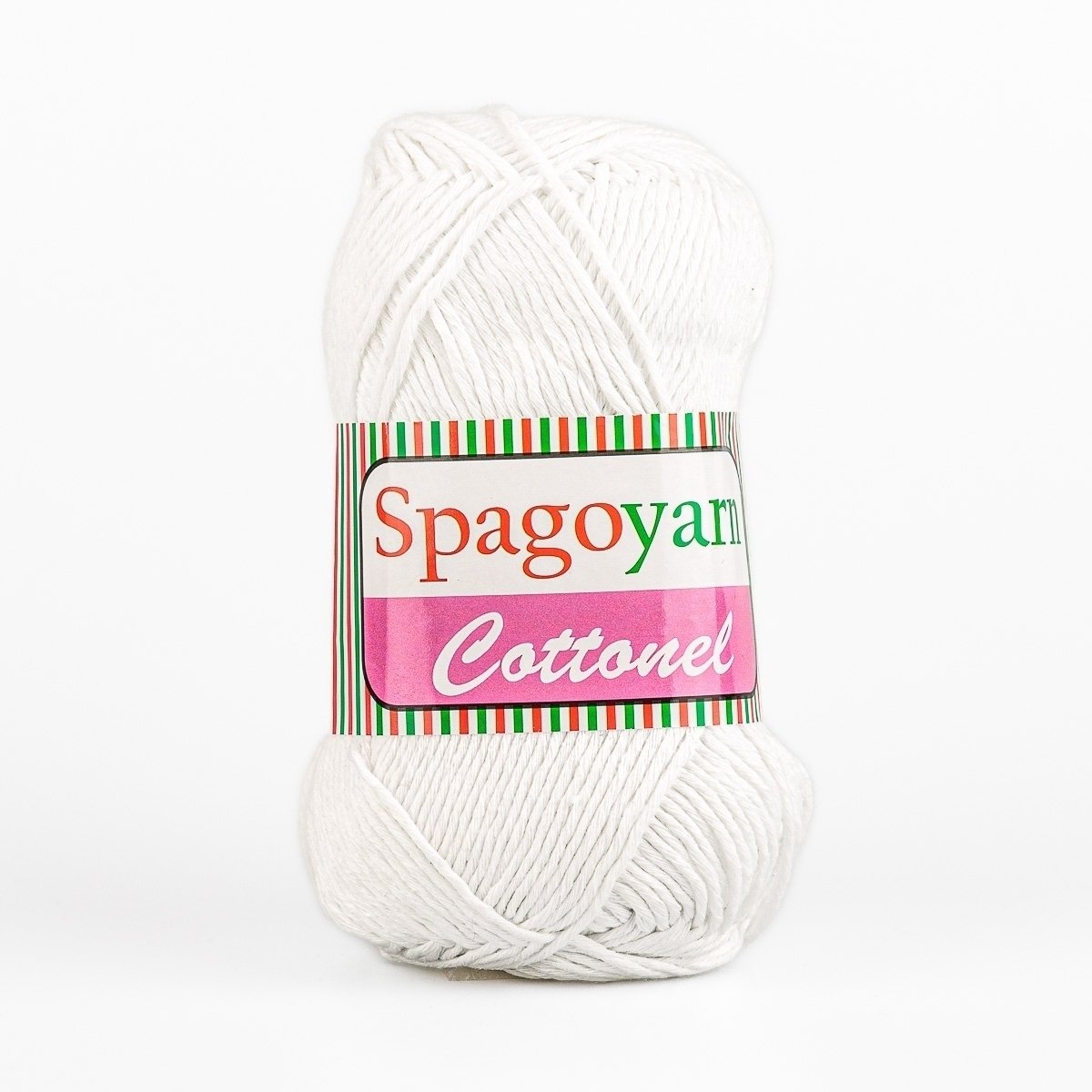 Levně Pletací / háčkovací příze Spagoyarn COTTONEL 101 bílá, jednobarevná, 100g/200m