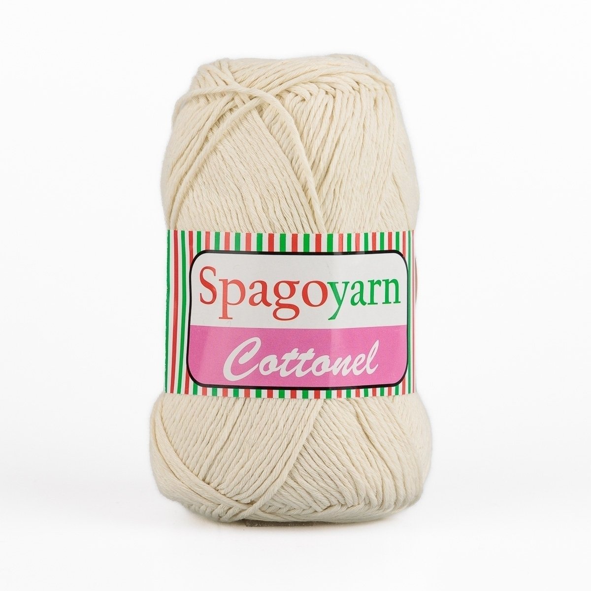 Levně Pletací / háčkovací příze Spagoyarn COTTONEL 102 béžová, jednobarevná, 100g/200m