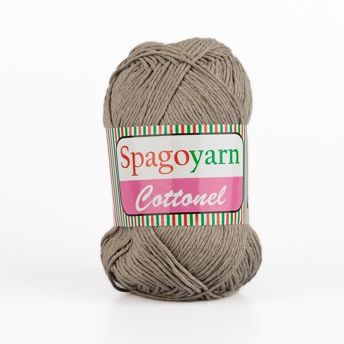 Levně Pletací / háčkovací příze Spagoyarn COTTONEL 116 světle hnědá, jednobarevná, 100g/200m