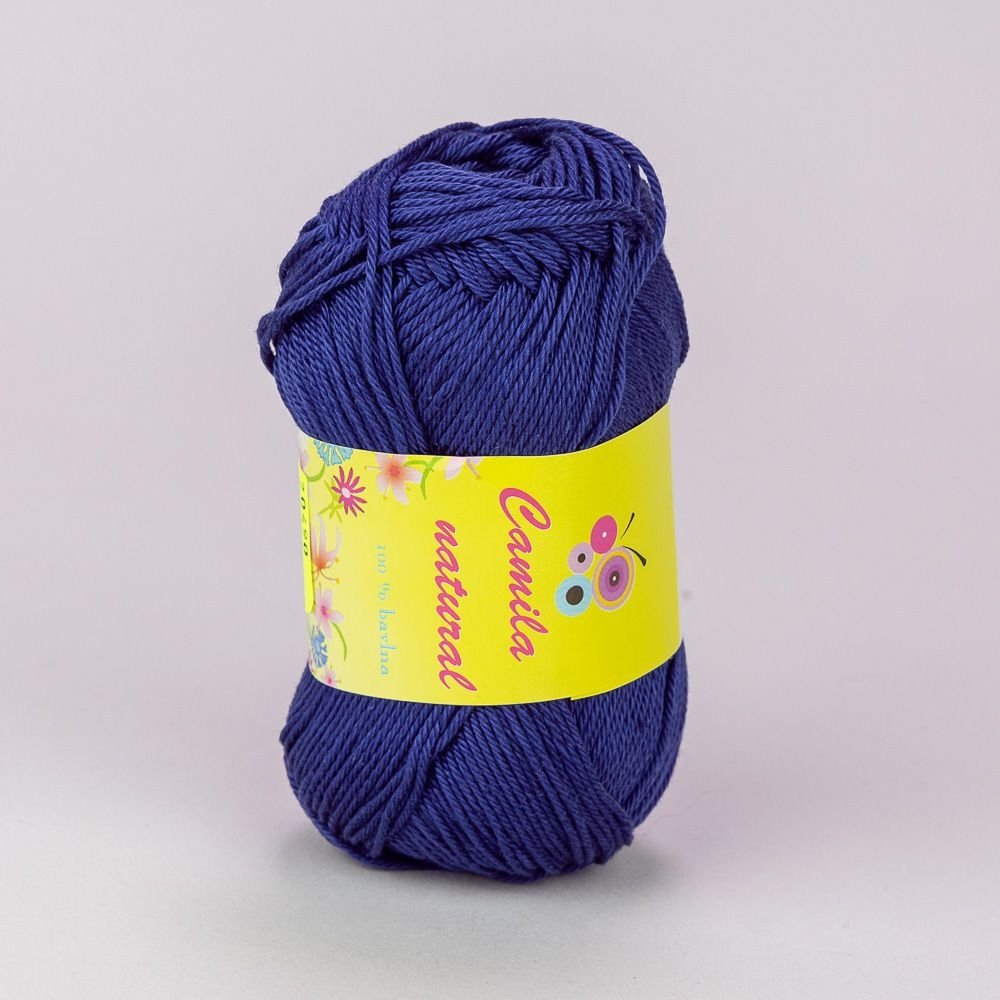 Pletací / háčkovací příze Storex CAMILA NATURAL 109 tmavě modrá, jednobarevná, 50g/125m