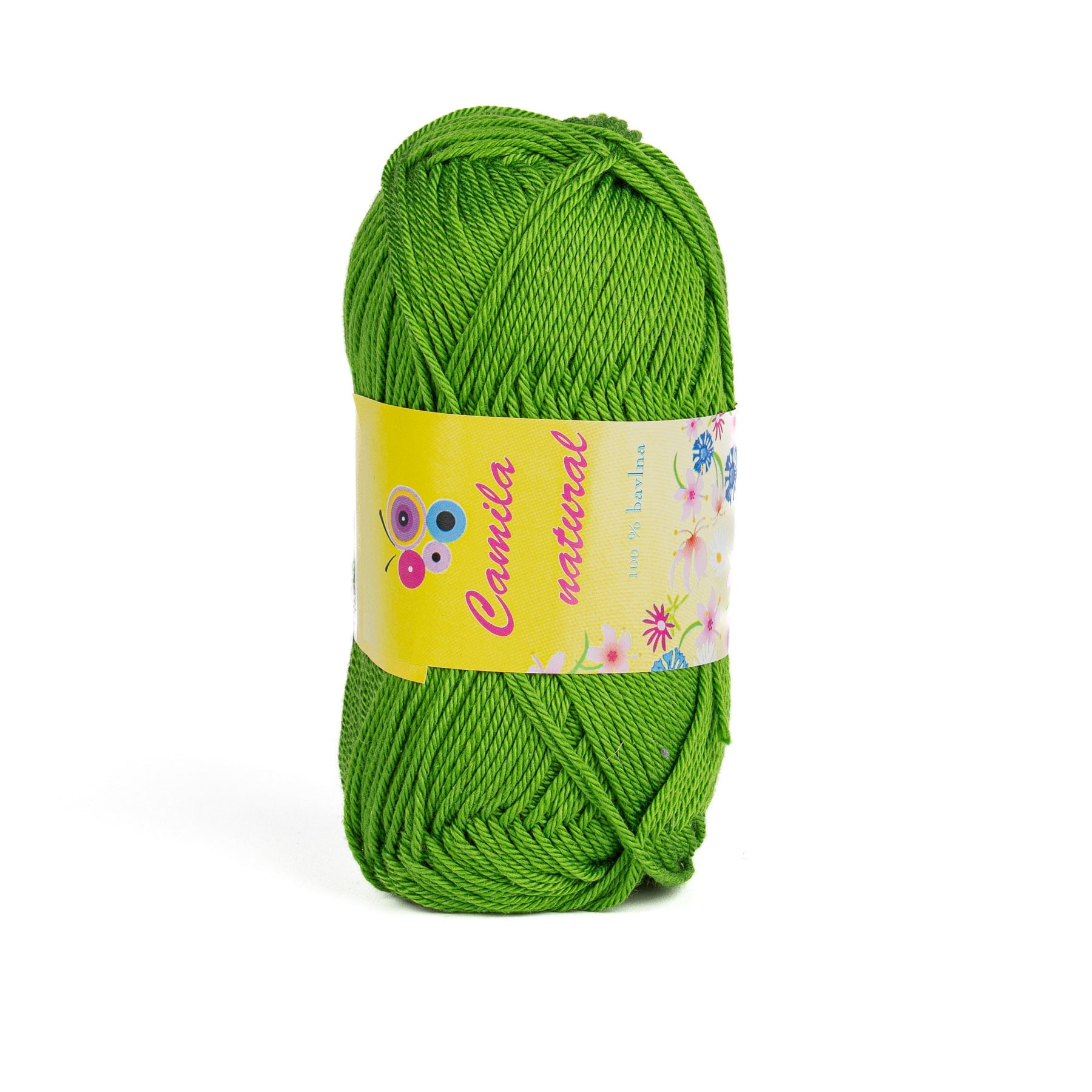 Pletací / háčkovací příze Storex CAMILA NATURAL 156 zelená, jednobarevná, 50g/125m