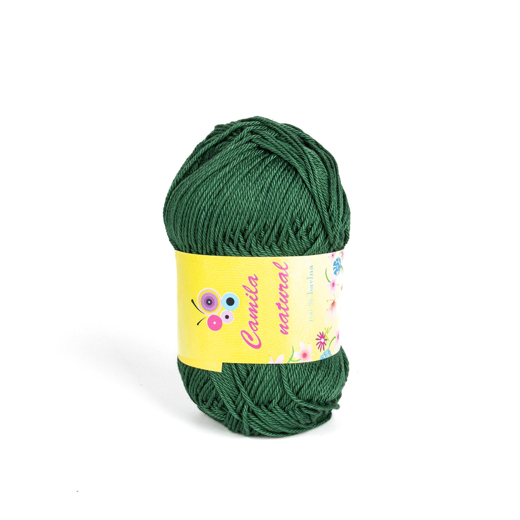 Pletací / háčkovací příze Storex CAMILA NATURAL 157 tmavě zelená, jednobarevná, 50g/125m