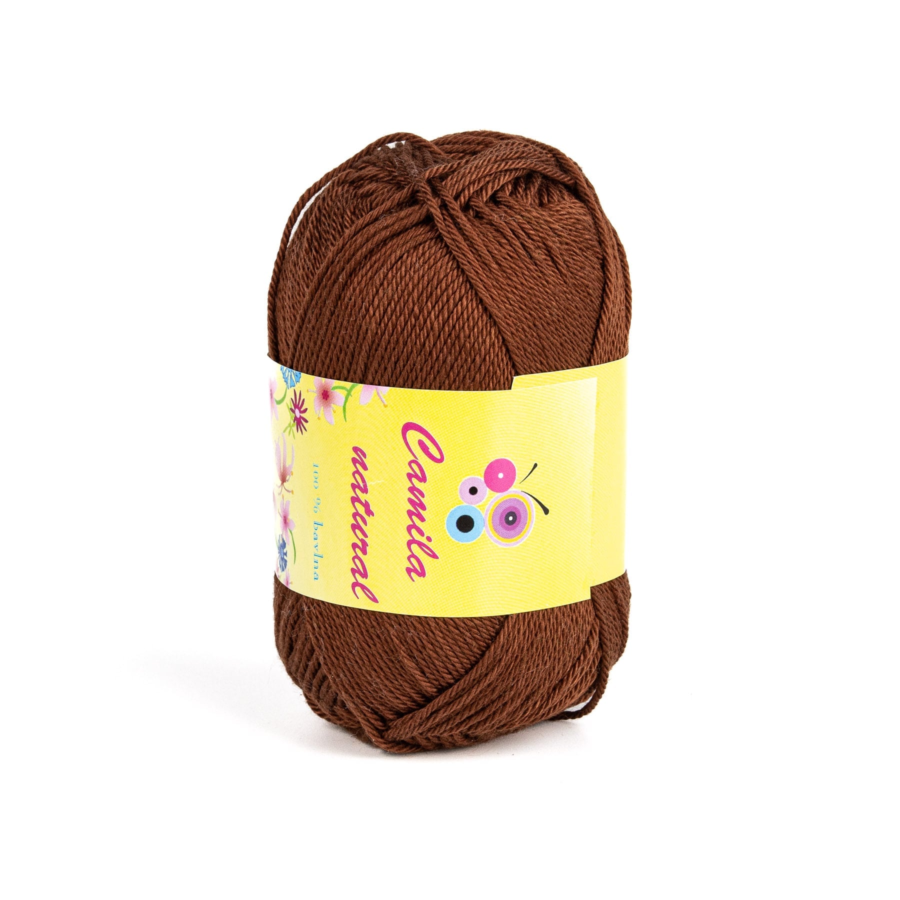 Pletací / háčkovací příze Storex CAMILA NATURAL 220 tmavě hnědá, jednobarevná, 50g/125m