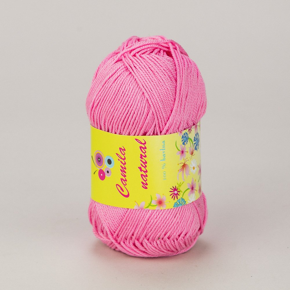 Pletací / háčkovací příze Storex CAMILA NATURAL 32 růžová, jednobarevná, 50g/125m