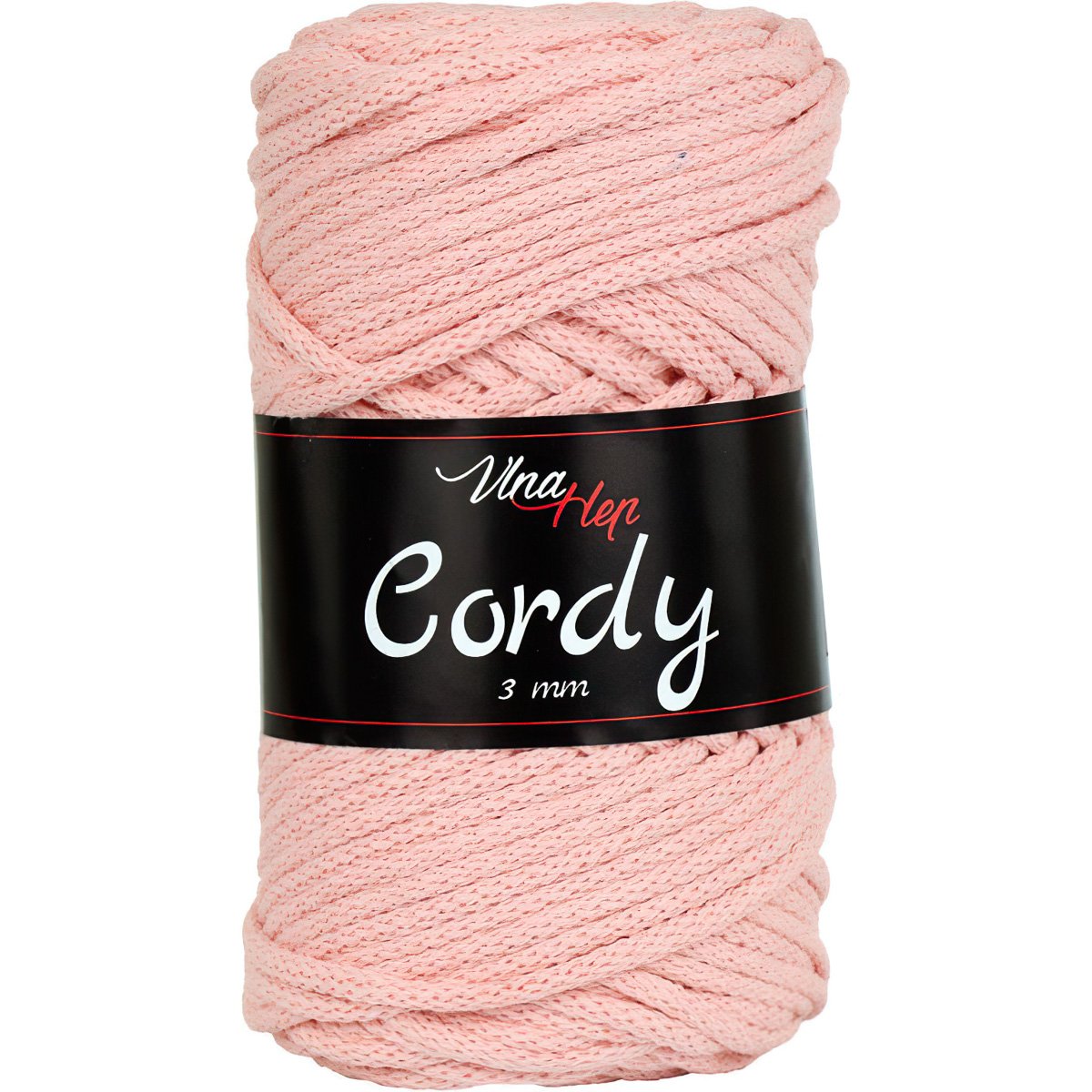 Pletací / háčkovací příze Vlna-Hep CORDY 3mm 8011 lososová, jednobarevná, 250g/100m