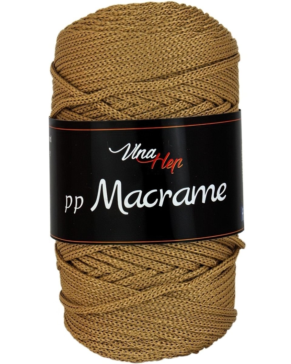 Pletací / háčkovací příze Vlna-Hep PP MACRAME 2,5mm 4190 hořčicová, jednobarevná, 100g/85m