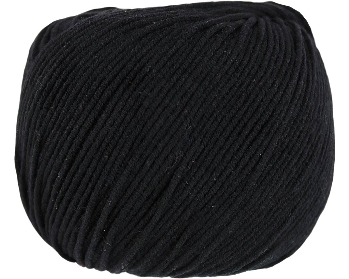 Pletací / háčkovací příze Vlna-Hep JEANS 8001 černá, jednobarevná, 50g/160m