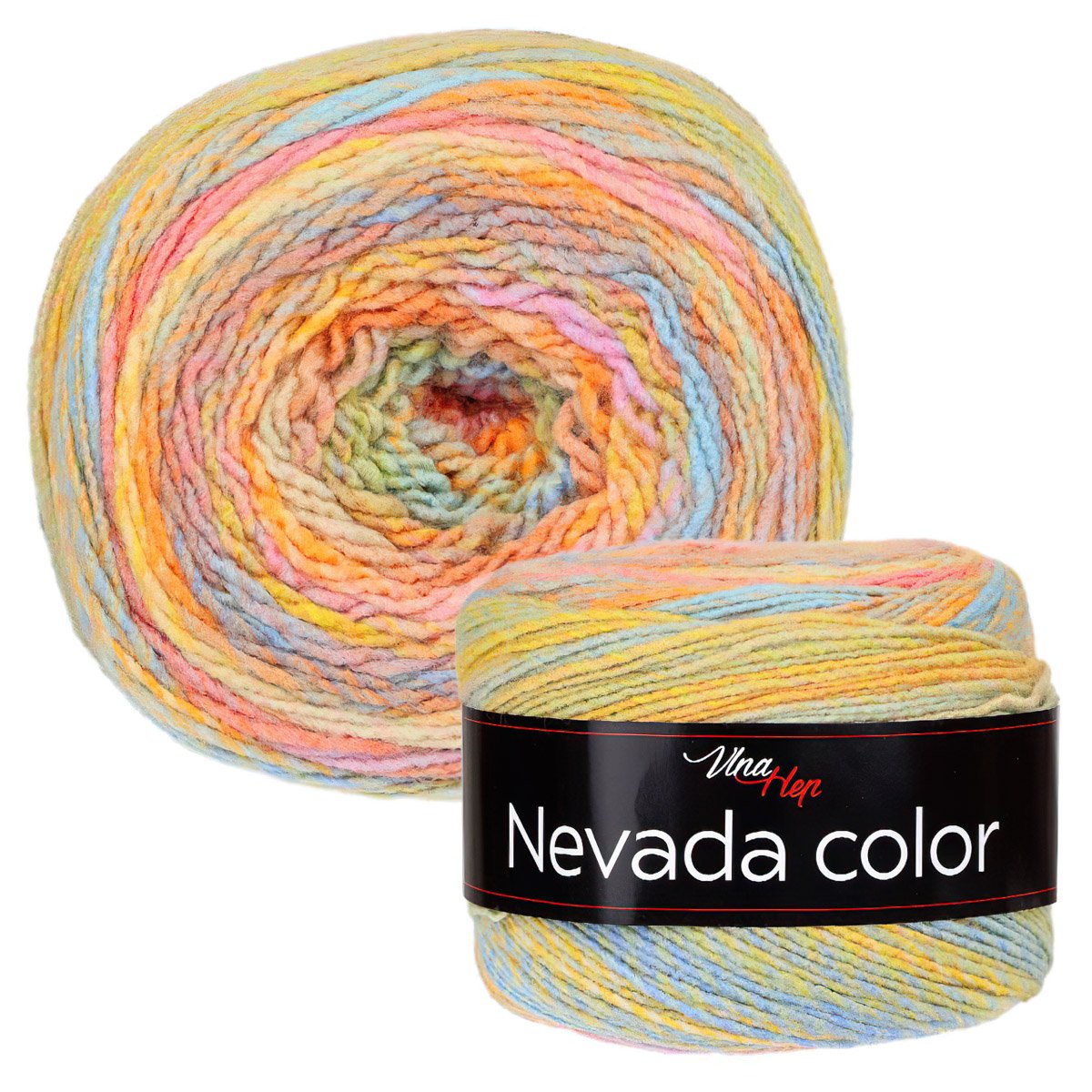 Pletací / háčkovací příze Vlna-Hep NEVADA COLOR 6305 žluto-oranžová, melírovaná, efektní 150g/375m