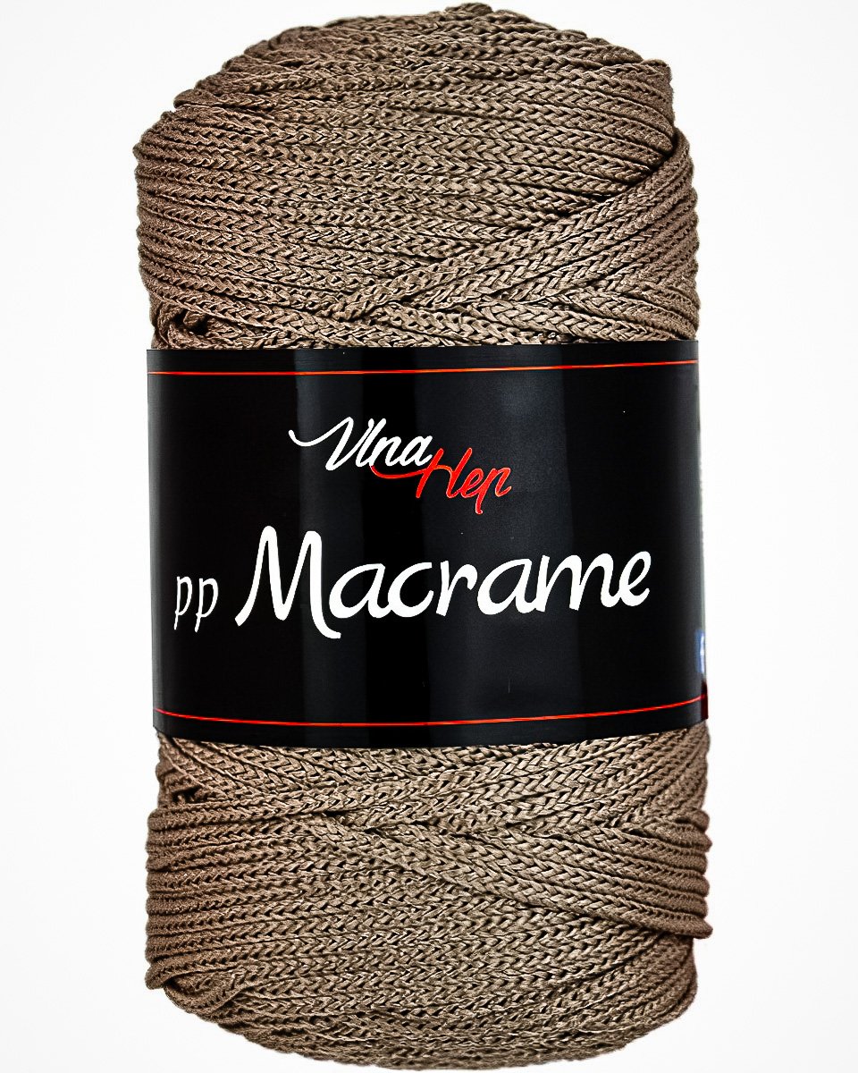 Pletací / háčkovací příze Vlna-Hep PP MACRAME 4224 středně hnědá, jednobarevná, 100g/85m