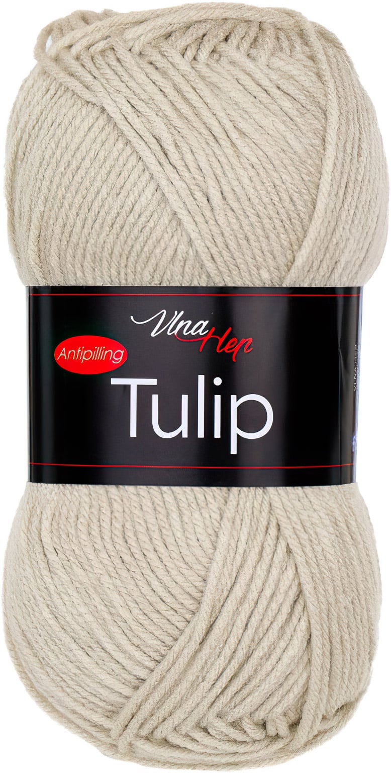 Levně Pletací / háčkovací příze Vlna-Hep TULIP 41020 režná, jednobarevná, antipillingová, 100g/170m