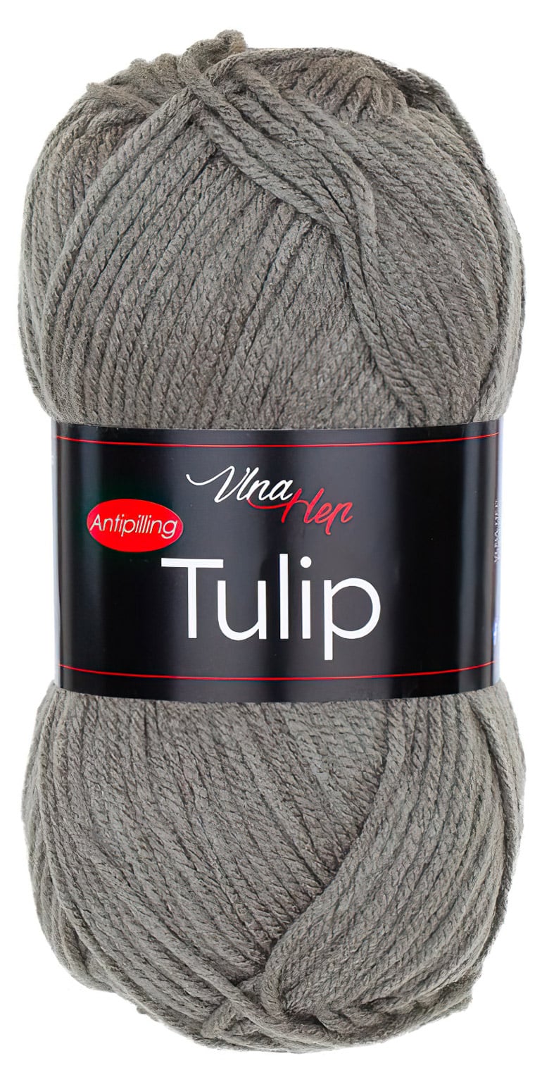 Levně Pletací / háčkovací příze Vlna-Hep TULIP 41029 khaki, jednobarevná, antipillingová, 100g/170m