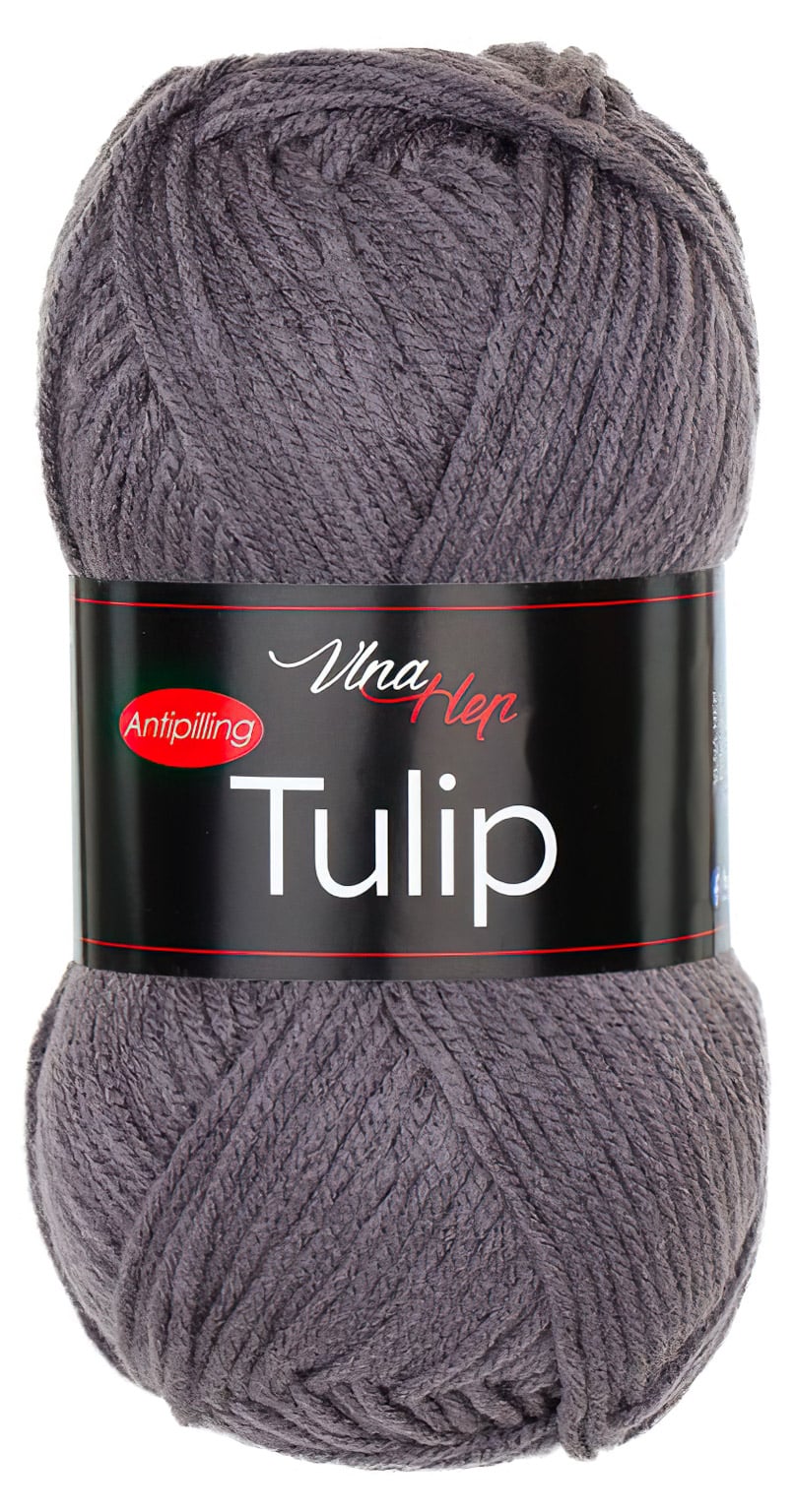 Levně Pletací / háčkovací příze Vlna-Hep TULIP 41030 tmavě šedá, jednobarevná, antipillingová, 100g/170m
