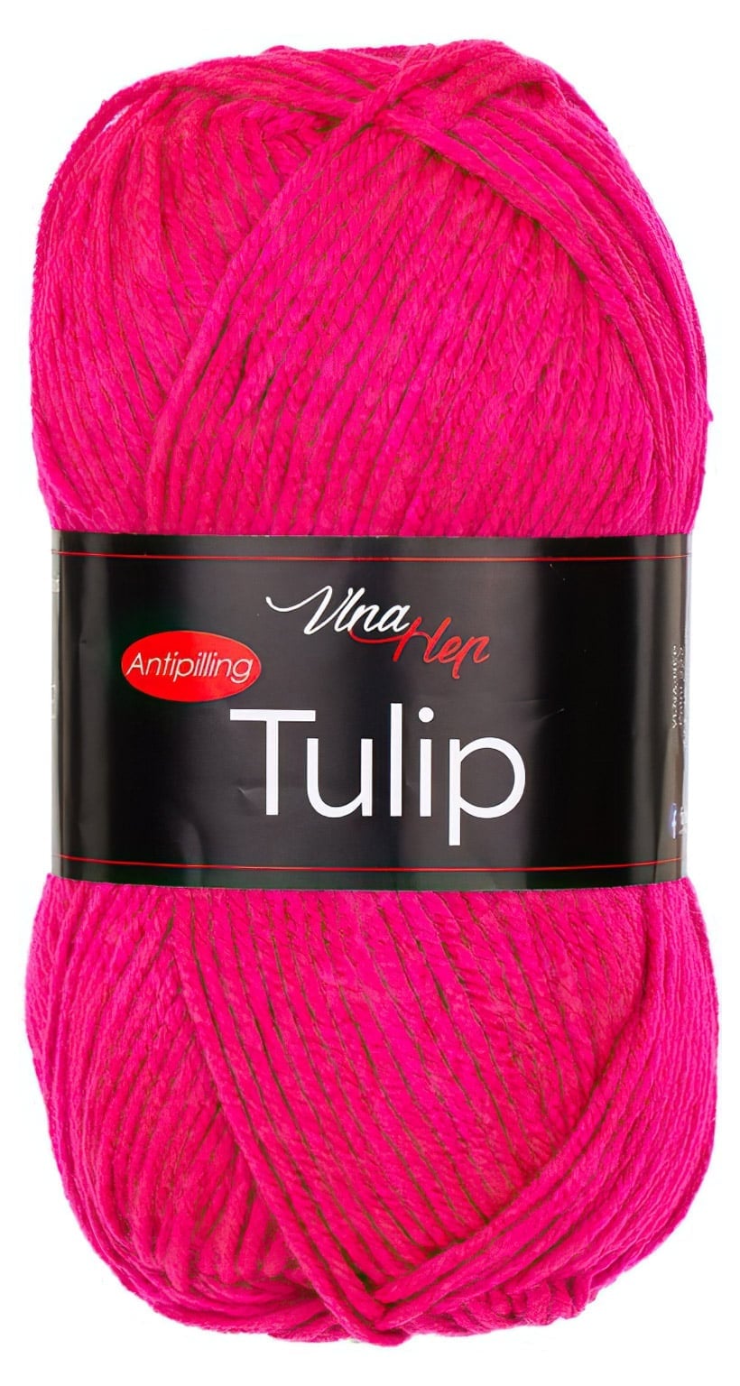 Pletací / háčkovací příze Vlna-Hep TULIP 41135 sytě růžová, jednobarevná, antipillingová, 100g/170m