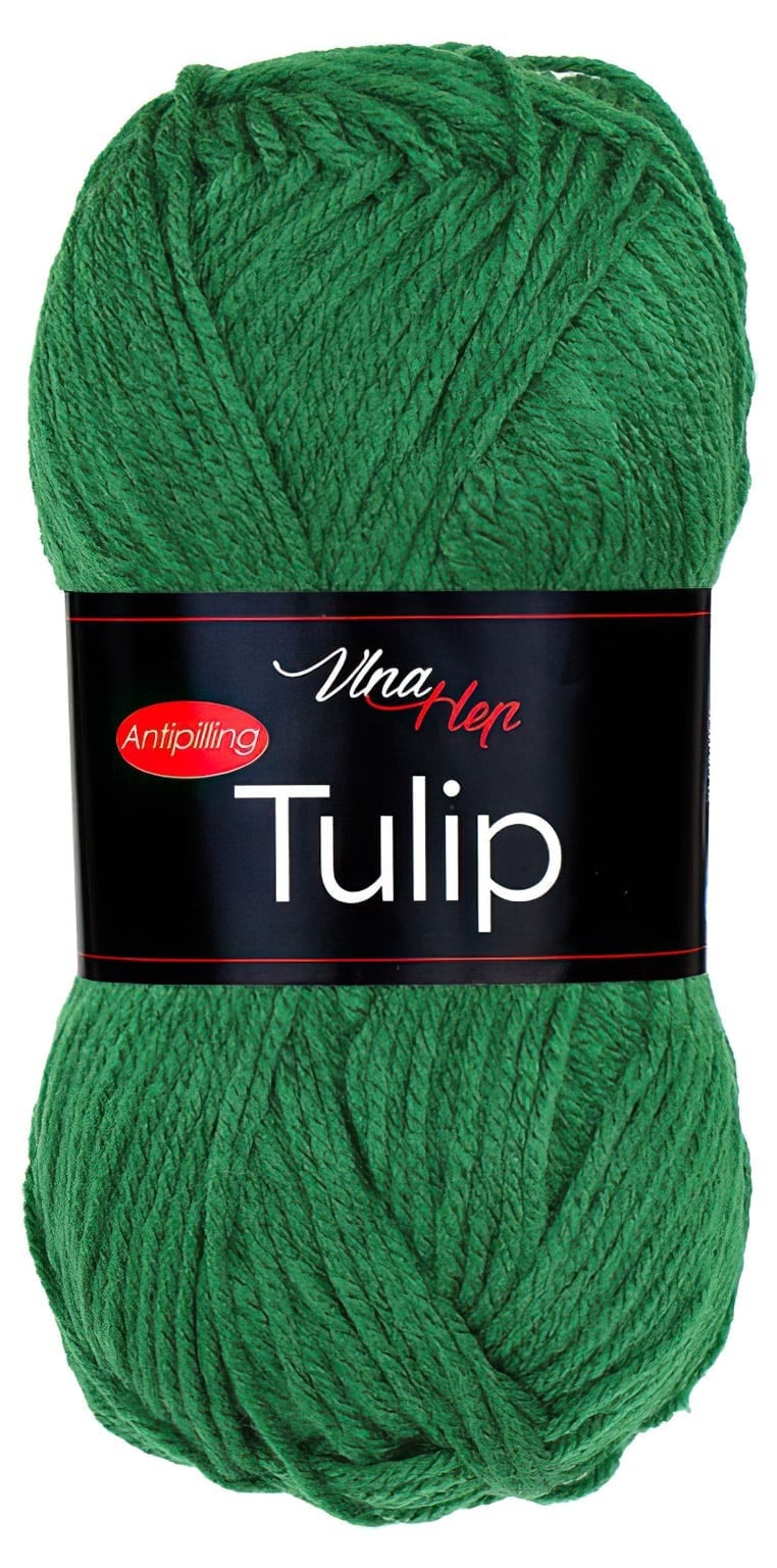 Pletací / háčkovací příze Vlna-Hep TULIP 41232 zelená, jednobarevná, antipillingová, 100g/170m