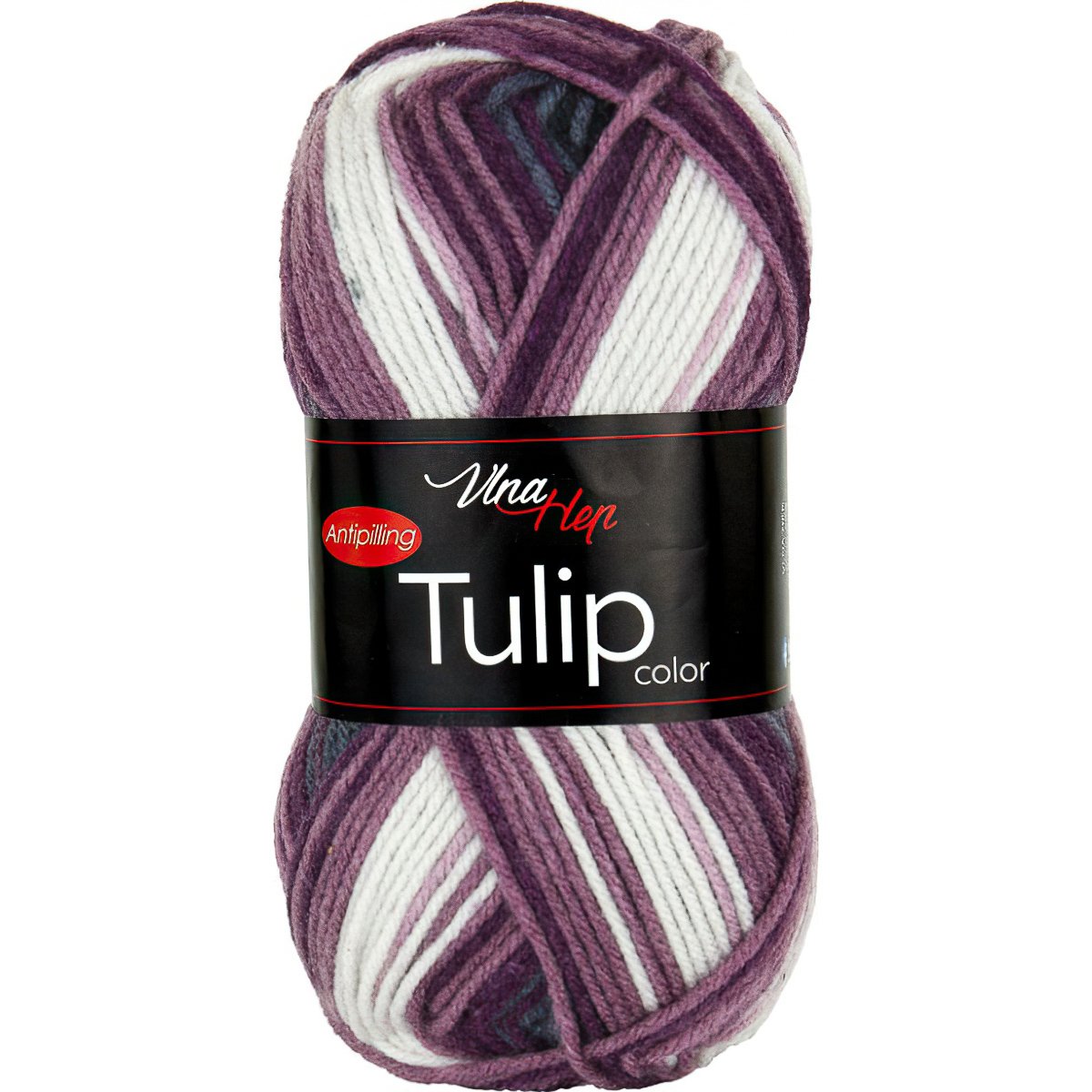 Pletací / háčkovací příze Vlna-Hep TULIP COLOR 5214 vínovo-fialová, melírovaná, antipillingová, 100g/170m