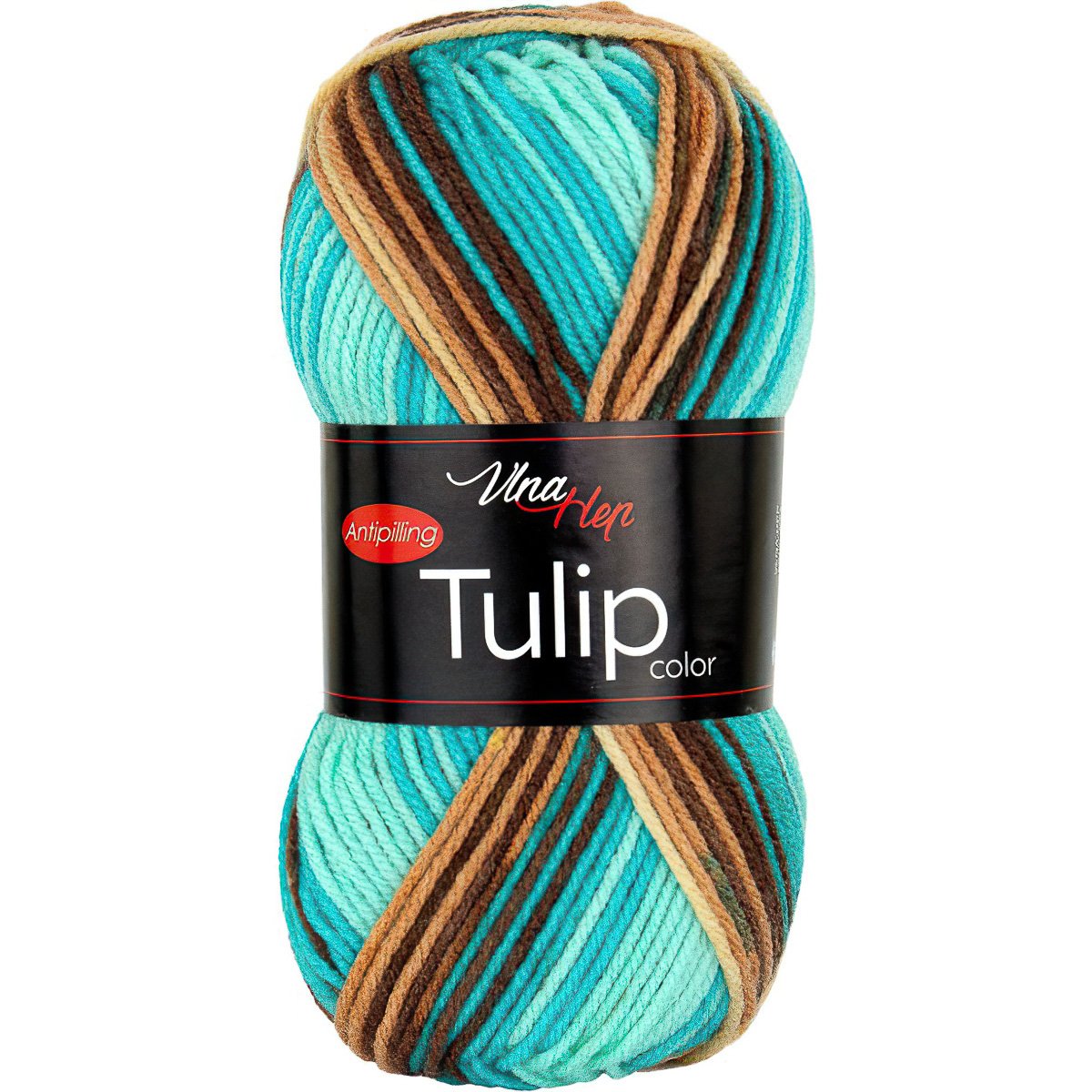 Pletací / háčkovací příze Vlna-Hep TULIP COLOR 5215 tyrkysovo-béžová, melírovaná, antipillingová, 100g/170m