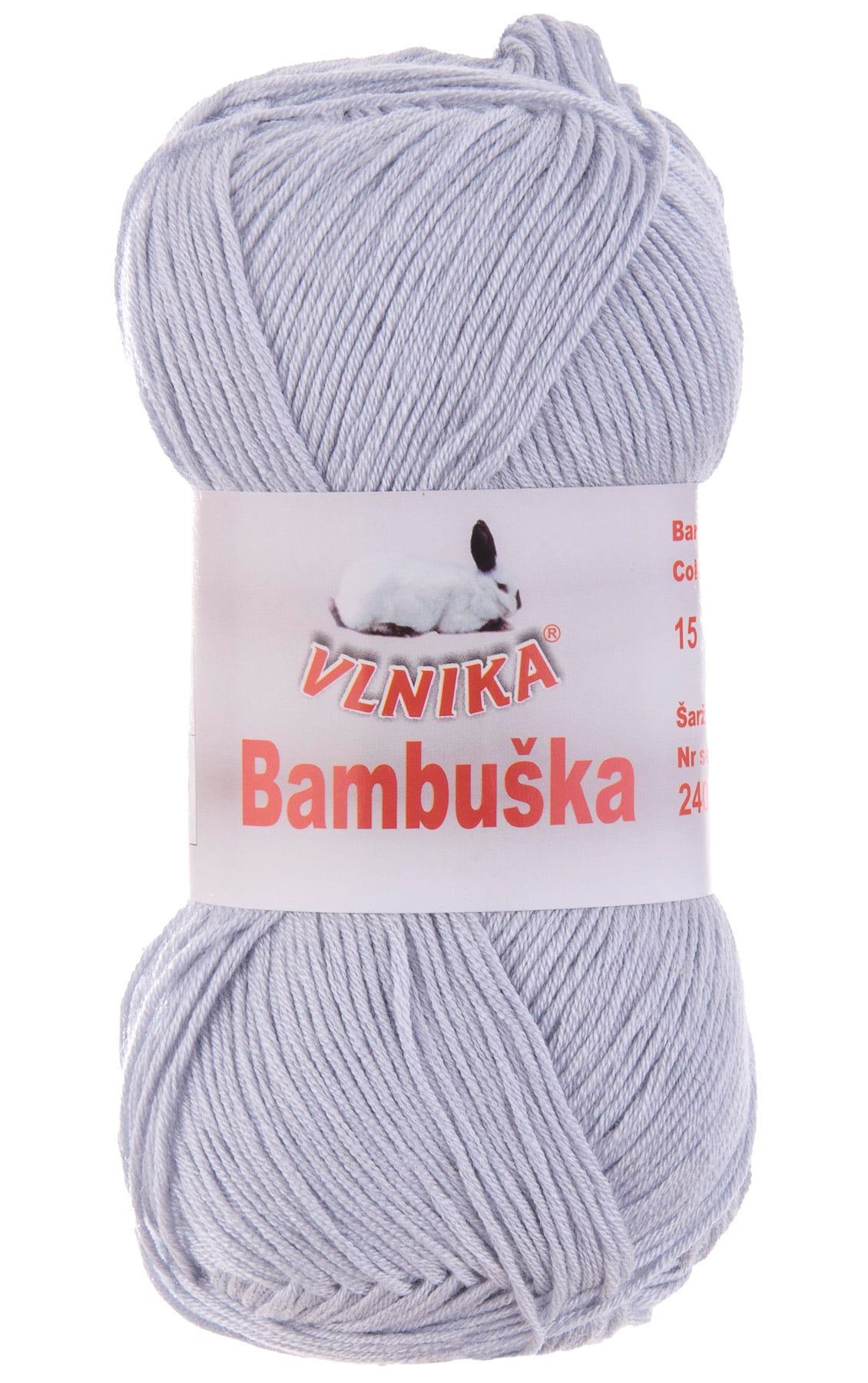 Pletací / háčkovací příze Vlnika BAMBUŠKA 15 světle šedá, klasická, bambusová, 50g/205m