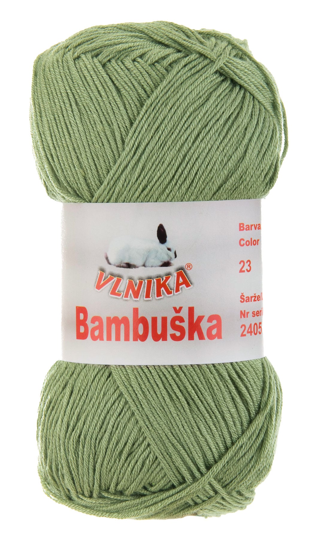Pletací / háčkovací příze Vlnika BAMBUŠKA 23 khaki, klasická, bambusová, 50g/205m