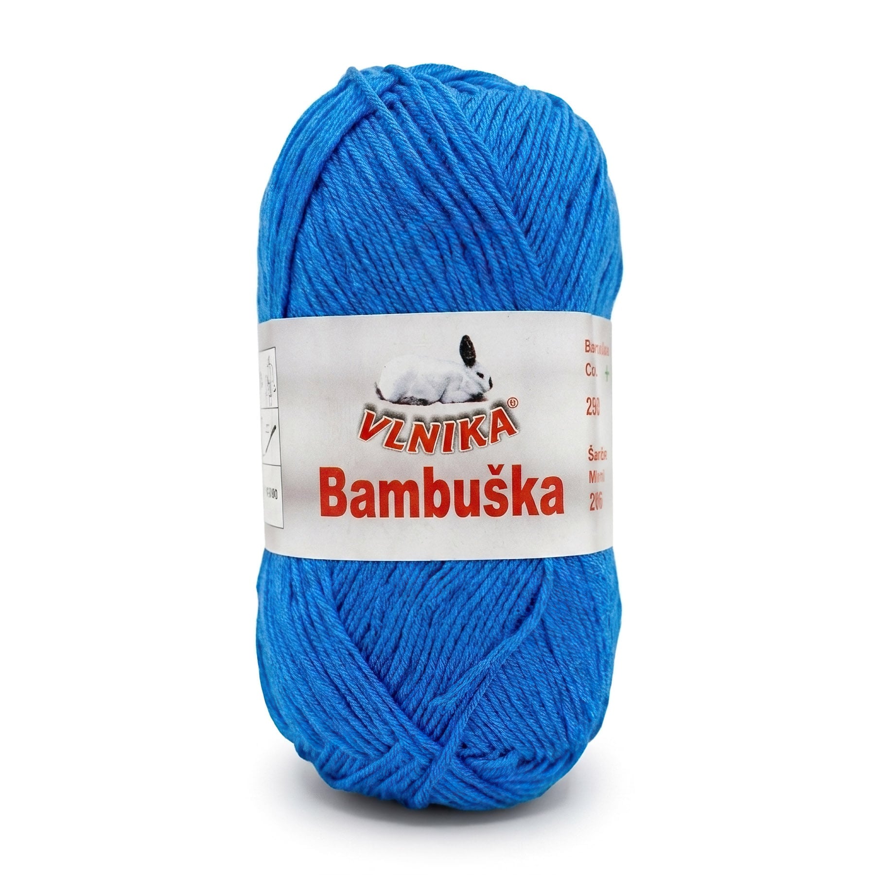 Pletací / háčkovací příze Vlnika BAMBUŠKA 2528 modrá, klasická, bambusová, 50g/205m