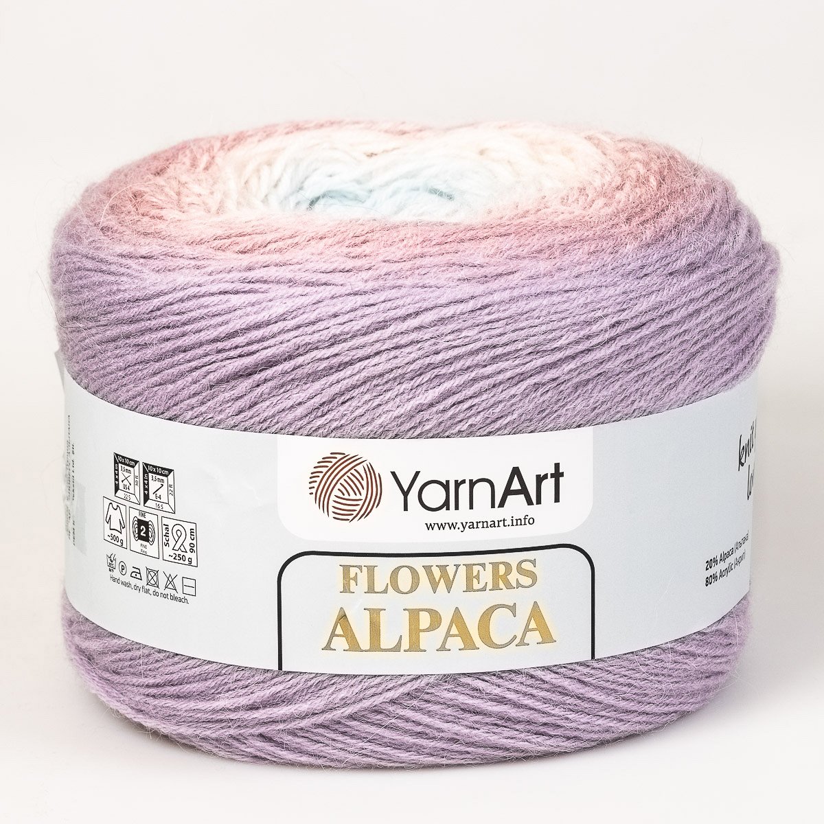 YarnArt Pletací / háčkovací příze YarnArt FLOWERS ALPACA 405 fialovo-modro-růžová, melírovaná (duhová), 250g/940m