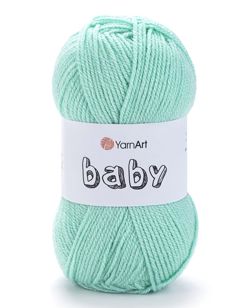 Pletací / háčkovací příze YarnArt BABY 623 světle zelená, jednobarevná, dětská, 50g/150m