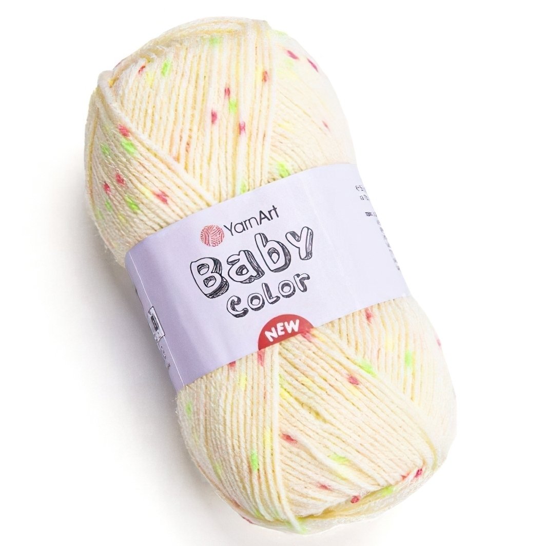 Pletací / háčkovací příze YarnArt BABY COLOR NEW 219 žlutá žíhaná, efektní, 50g/150m